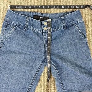 Mossimo Premium Denim Blue Trouser Jeans Size 10 Mid Rise Flap Pockets